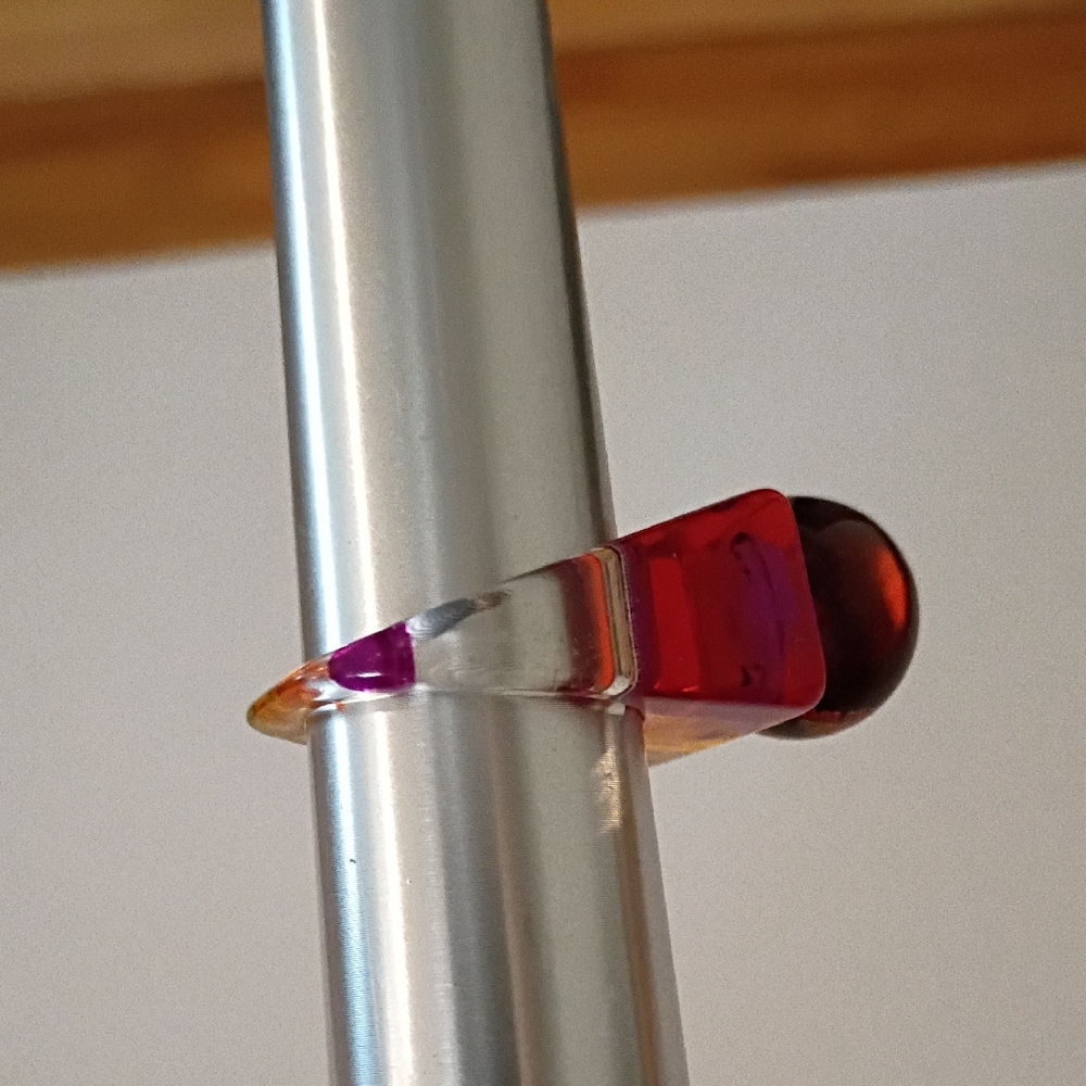 Vibrant Multicolor Resin Ring - image 6